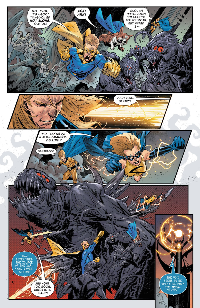 Sentry, Scout, Watchdog, and Sentress taking on the Void.